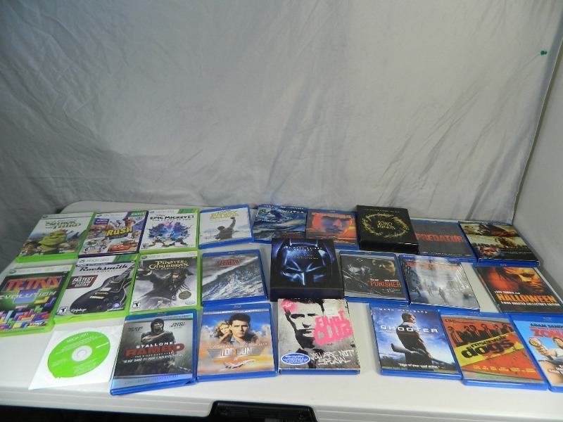 lot 61 image: XBox 360 Games and Blu Ray Movies