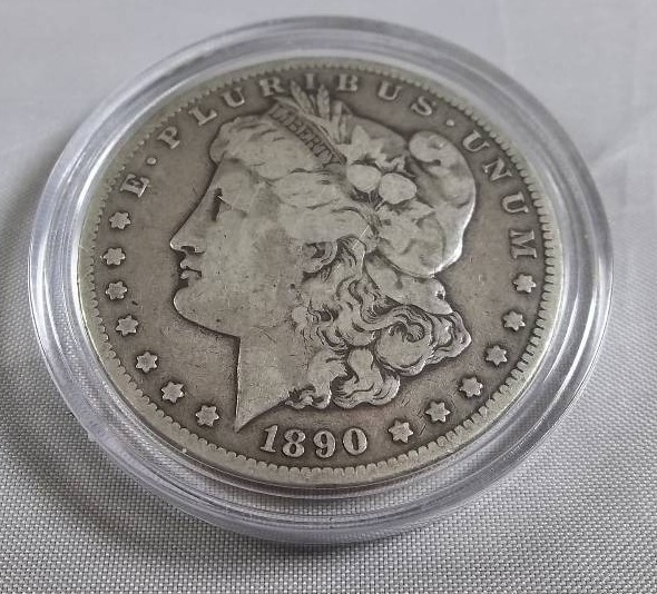 1890 CC  Morgan Silver Dollar