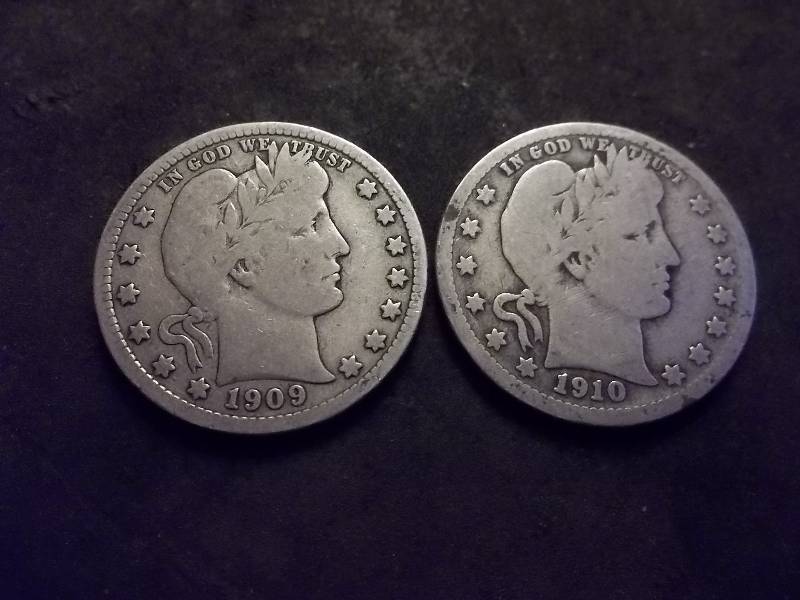 1909 D, 1910 D Barber Quarters