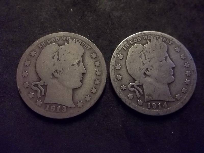 1913 D, 1914 D Barber Quarters