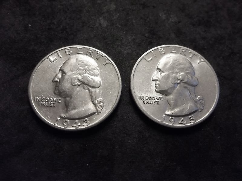 1943 D, 1945 D Washington Quarters