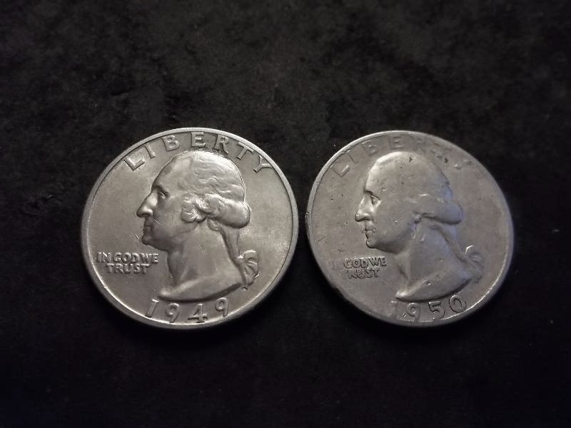 1949 D, 1950 S Washington Quarters
