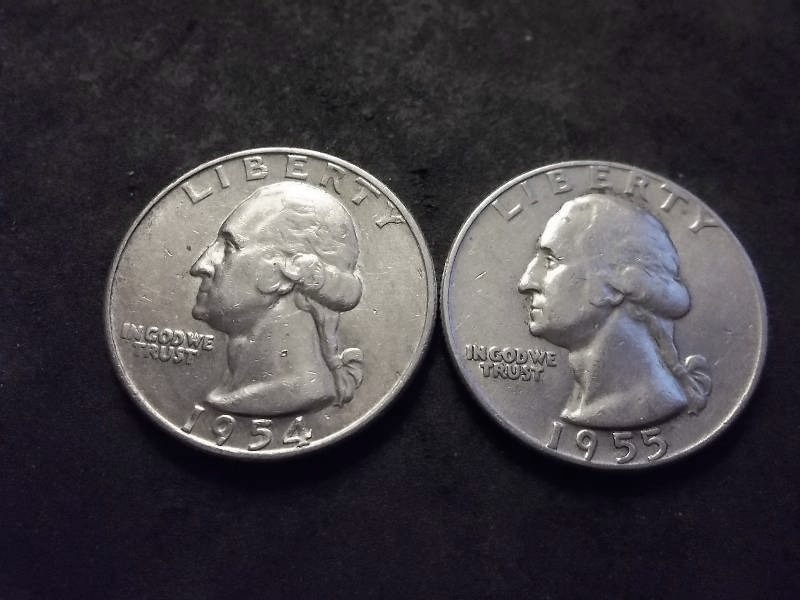 1954 D, 1955 Washington Quarters