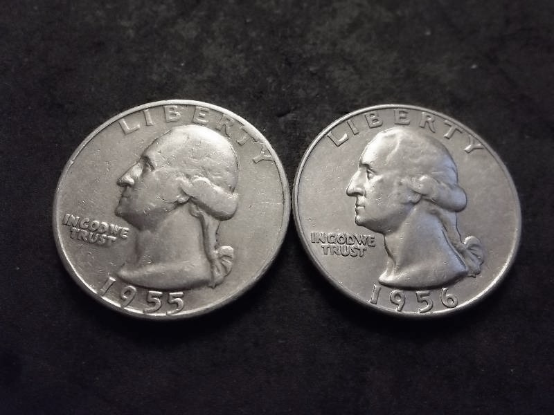 1955 D, 1956 D Washington Quarters