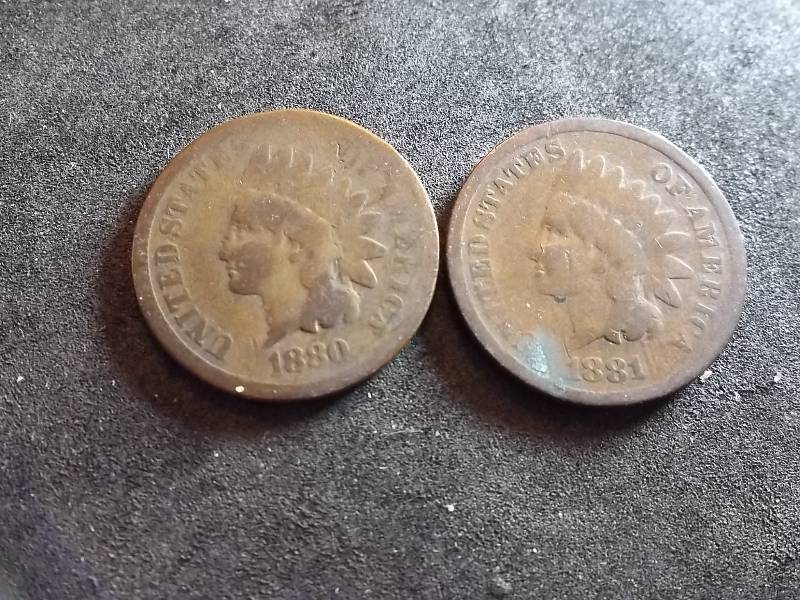 1880, 1881 Indian Head Cents