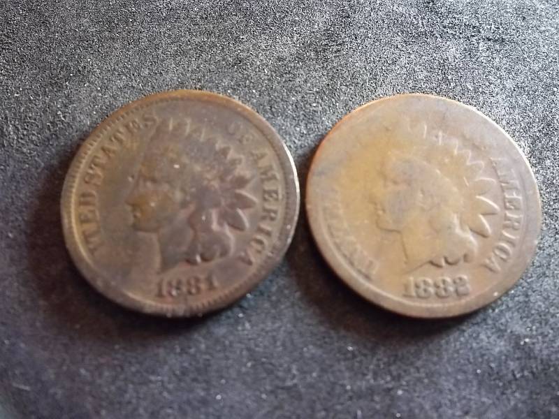 1881, 1882 Indian Head Cents