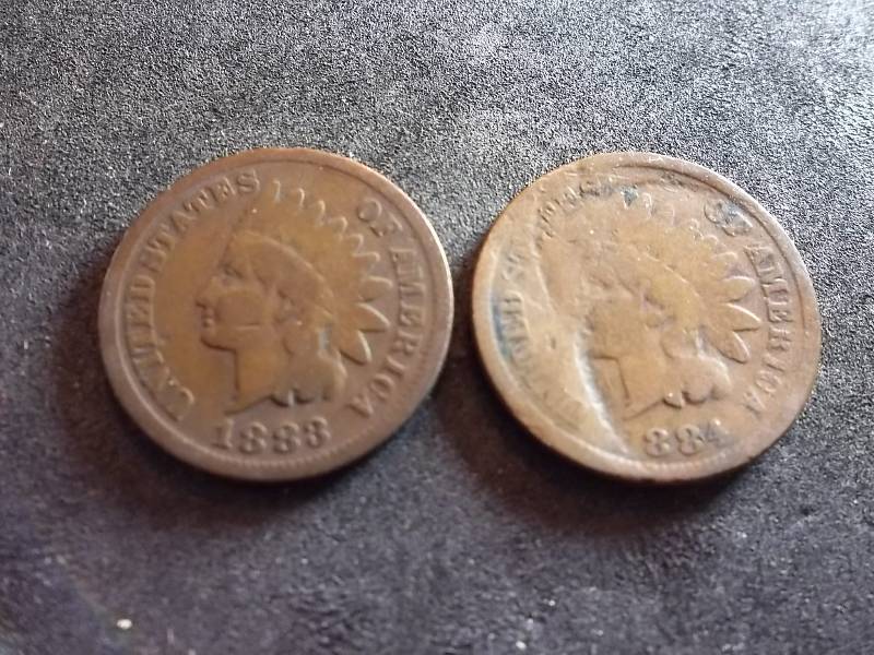 1883, 1884 Indian Head Cents