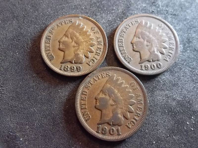 1899, 1900, 1901 Indian Head Cents