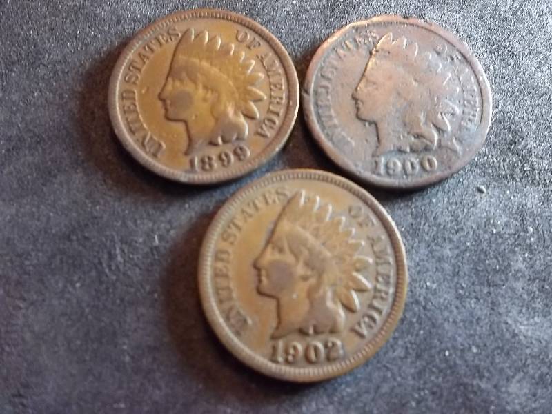1899, 1900, 1902 Indian Head Cents