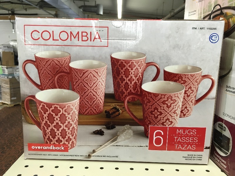 lot 547 image: O&B COLOMBIA 6PC MUG SET, MSRP $12.99