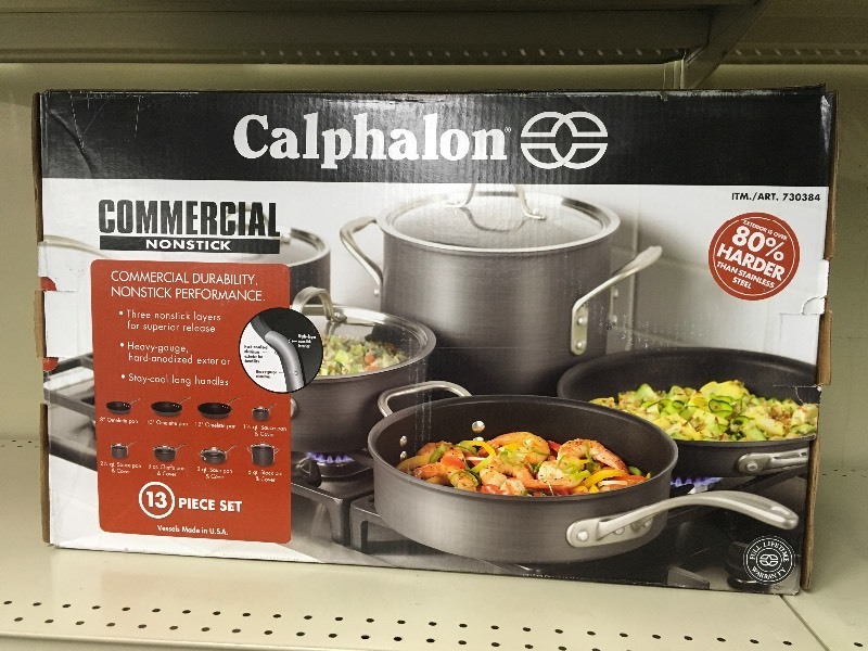 lot 563 image: CALPHALON 13PC COOKWARE SET, MSRP $199.99