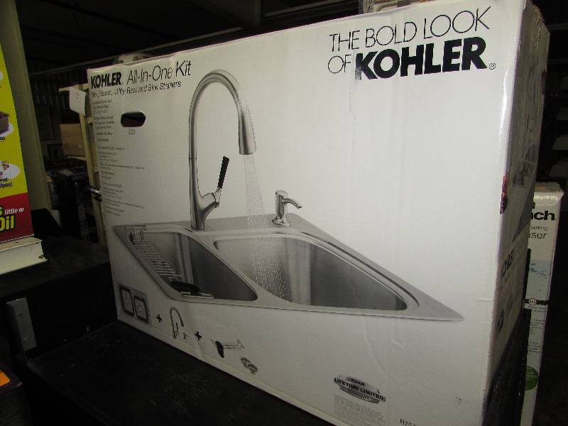 lot 572 image: KOHLER SS ALL IN ONE SINKFAUCET, MSRP $279.99