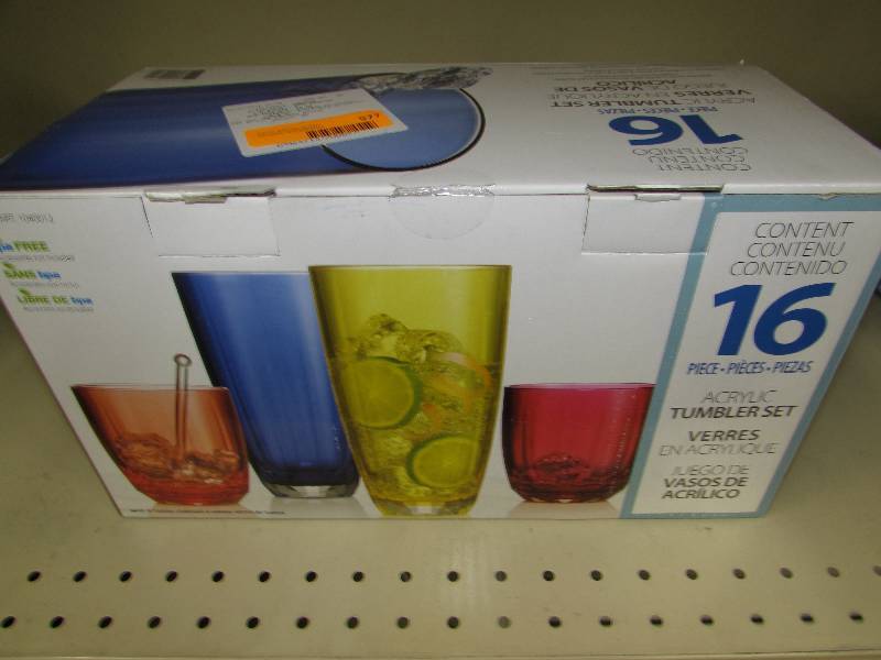lot 577 image: PANDEX 16PC ACRYLIC TUMBLERS, MSRP $18.99