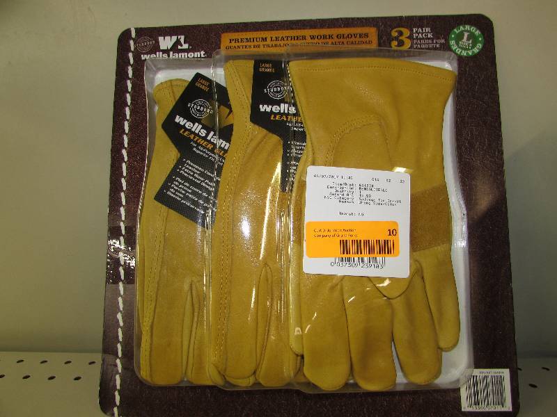 lot 10 image: WELLS LAMONT WORK GLOVES, SIZE LARGE, MSRP $19.99