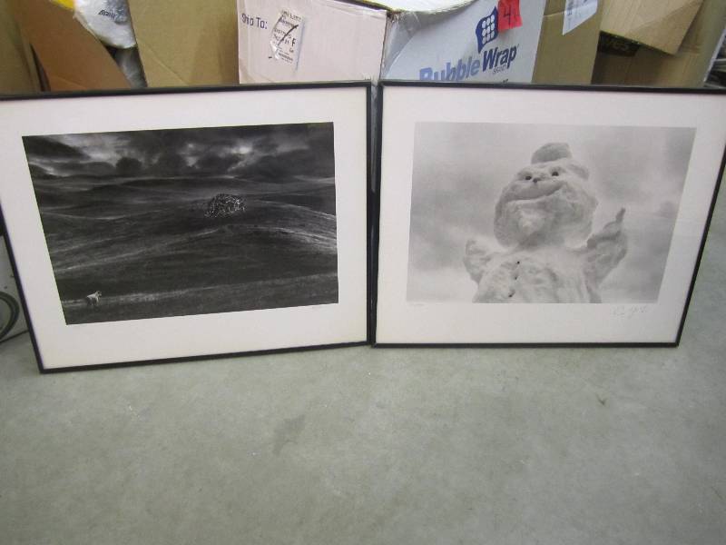 lot 6 image: Pair of Framed Numbered and Signed ...
