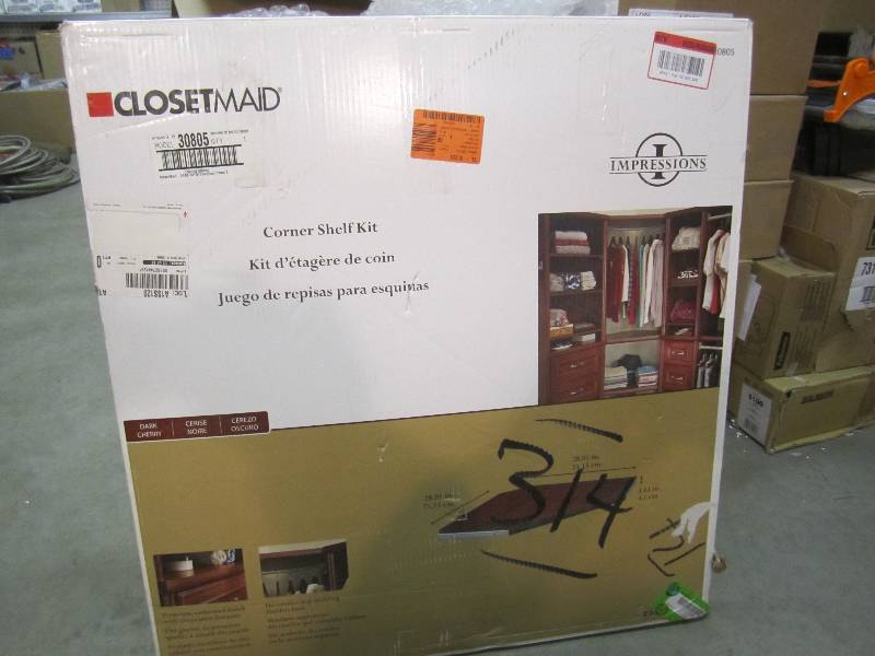 lot 17 image: Closetmaid 28 Dark Cherry Corner S...