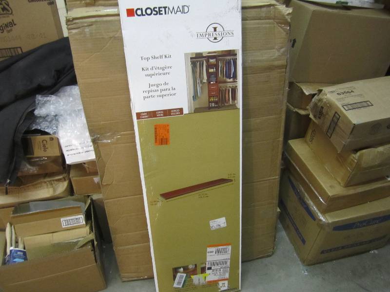 lot 19 image: Closetmaid 48 Dark Cherry Top Shel...