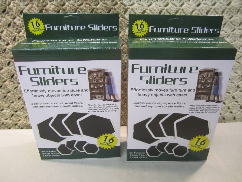 lot 26 image: Lot of 2 Boxes 16pc Furniture Slide...