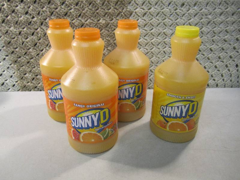 lot 43 image: Lot of 4 Sunny D 3 Tangy Original a...
