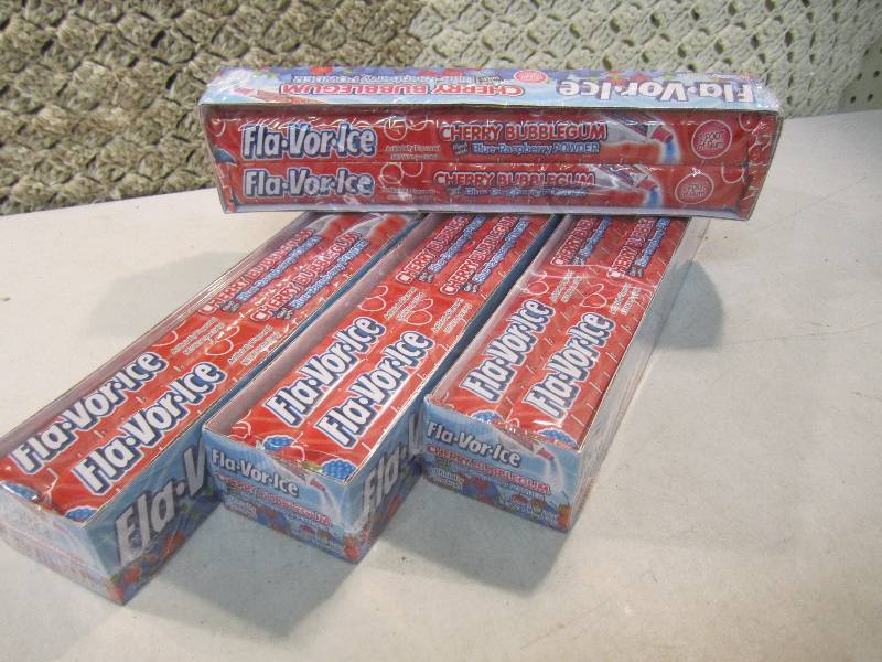 lot 120 image: Lot of 4 Boxes Fla-Vor-Ice Cherry B...