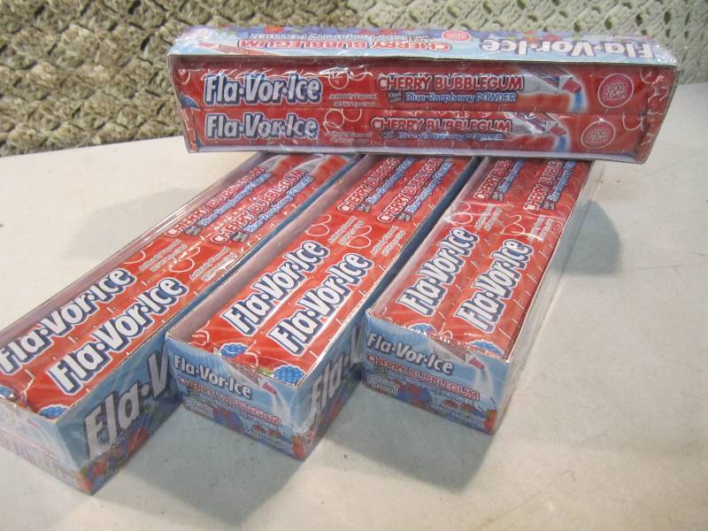lot 121 image: Lot of 4 Boxes Fla-Vor-Ice Cherry B...
