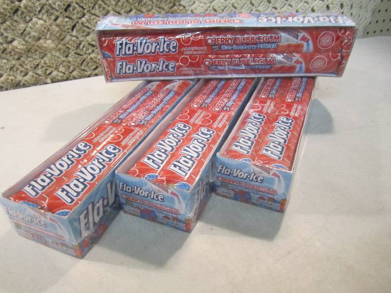 lot 122 image: Lot of 4 Boxes Fla-Vor-Ice Cherry B...