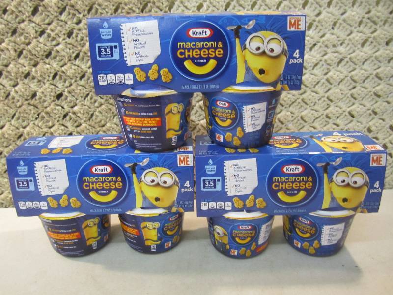 lot 155 image: Lot of 3 - 4 packs Kraft Macaroni &...