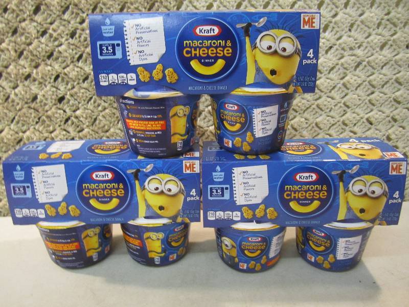 lot 156 image: Lot of 3 - 4 packs Kraft Macaroni &...