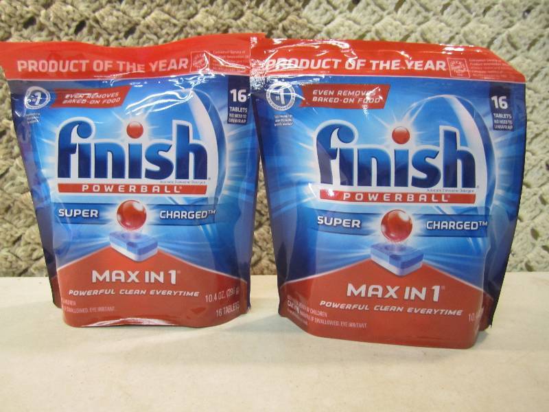 lot 159 image: Lot of 2 Bags Finish Powerball Dish...