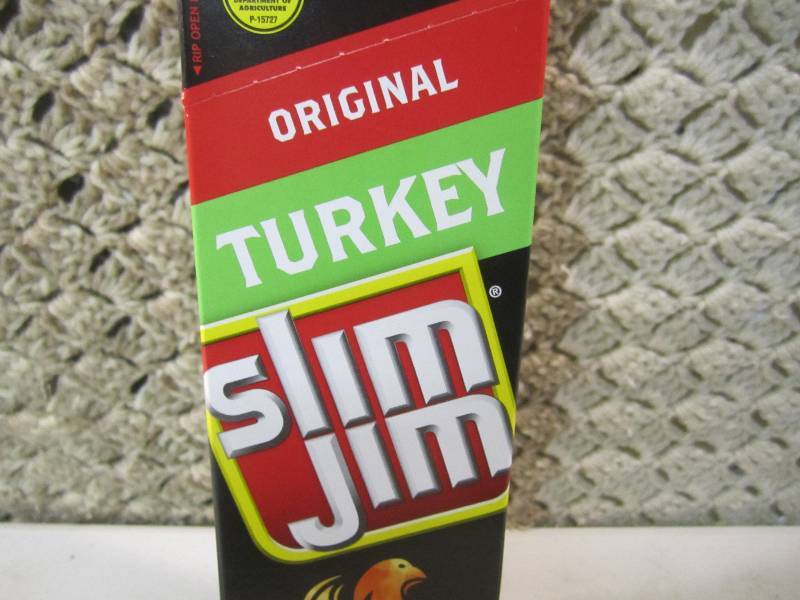 lot 190 image: Box of 24 Slim Jim Snack Sticks Ori...