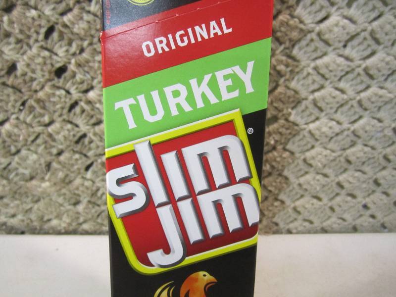 lot 191 image: Box of 24 Slim Jim Snack Sticks Ori...