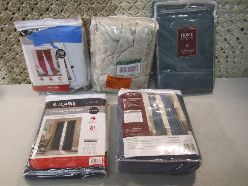 lot 219 image: Lot of 5 Misc Drapery Panels  RMC...