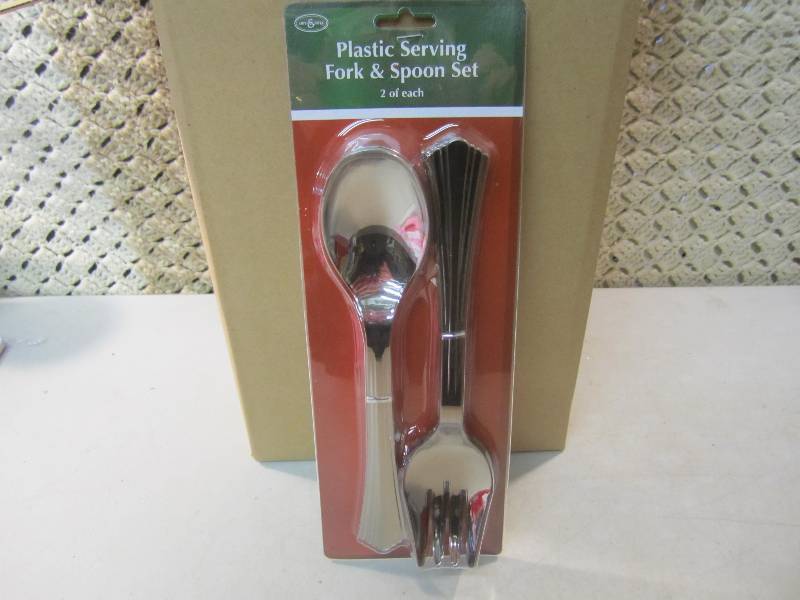lot 241 image: Case of 12 Plastic Serving Fork & S...