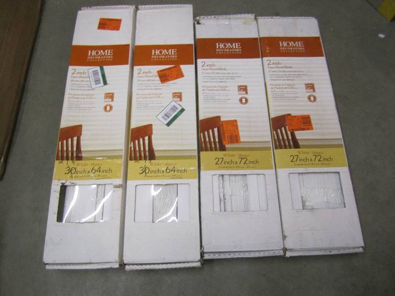 lot 307 image: Lot of 4 Faux Wood Blinds See Photo...