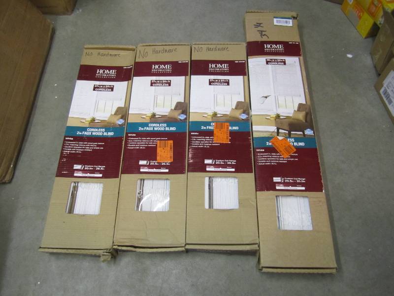 lot 315 image: Lot of 4 Faux Wood Blinds See Photo...