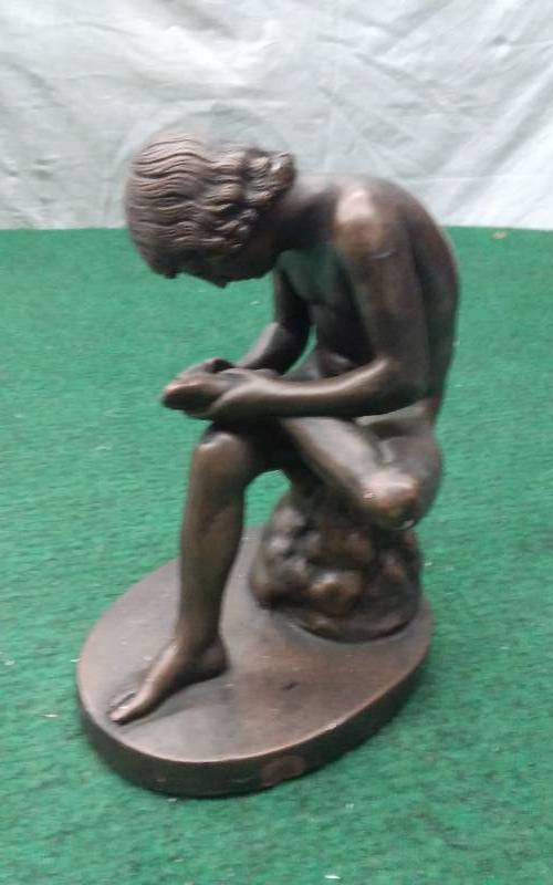 lot 89 image: Austin (1962) Boy Extracting Thorn Statue 9 Inches Tall