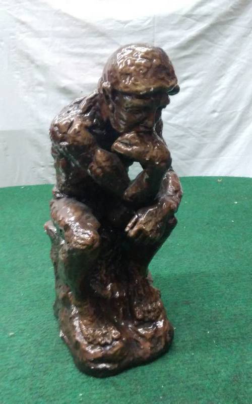 lot 90 image: Thinking Man Statue 16 Inches Tall