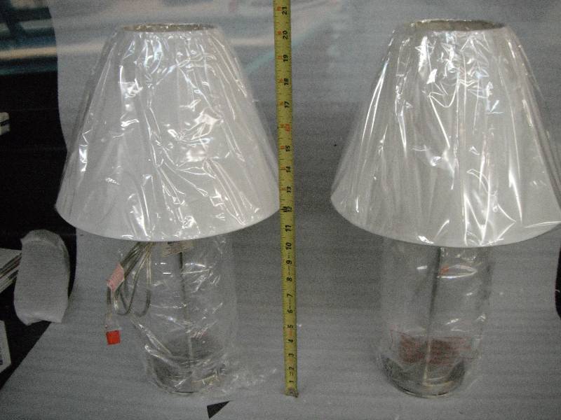 2 Clear Glass Base Lamps