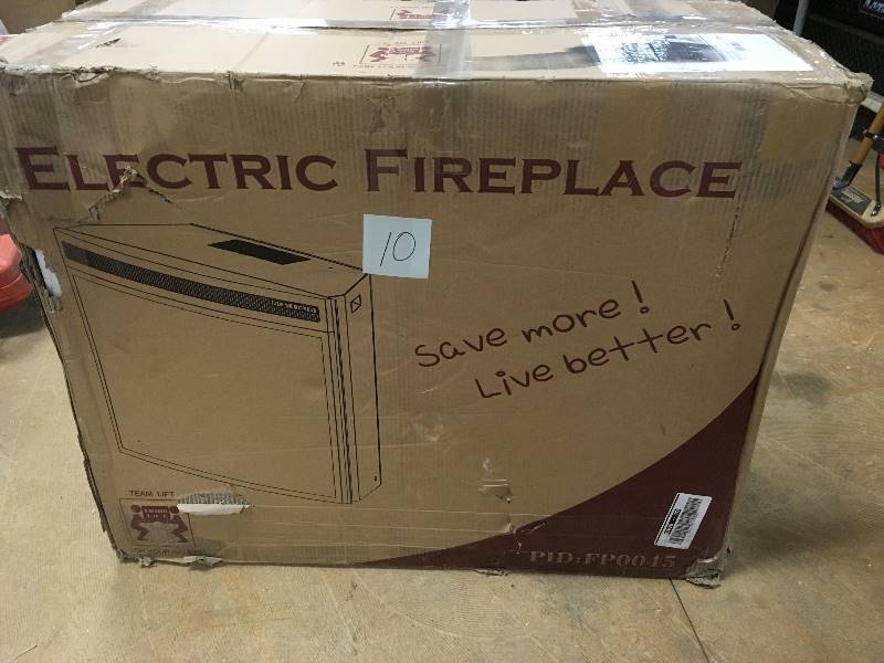 lot 10 image: Adky FP0045 33 1500W Freestanding Electric Fireplace Insert Heater with Curved Tempered Glass and Remote Control, Black not used