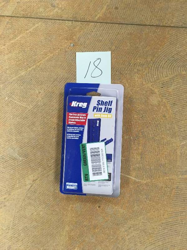 lot 18 image: Kreg Shelf Pin Jig 5Mm Bore Kit not used