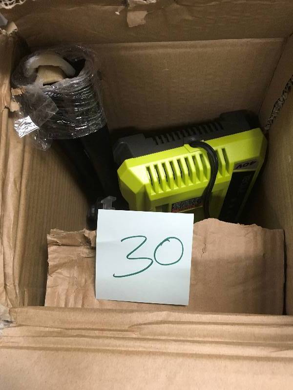lot 30 image: Ryobi 40-Volt Lithium-Ion Cordless String Trimmer - 1.5 Ah Battery and Charger Inculded in good working condition