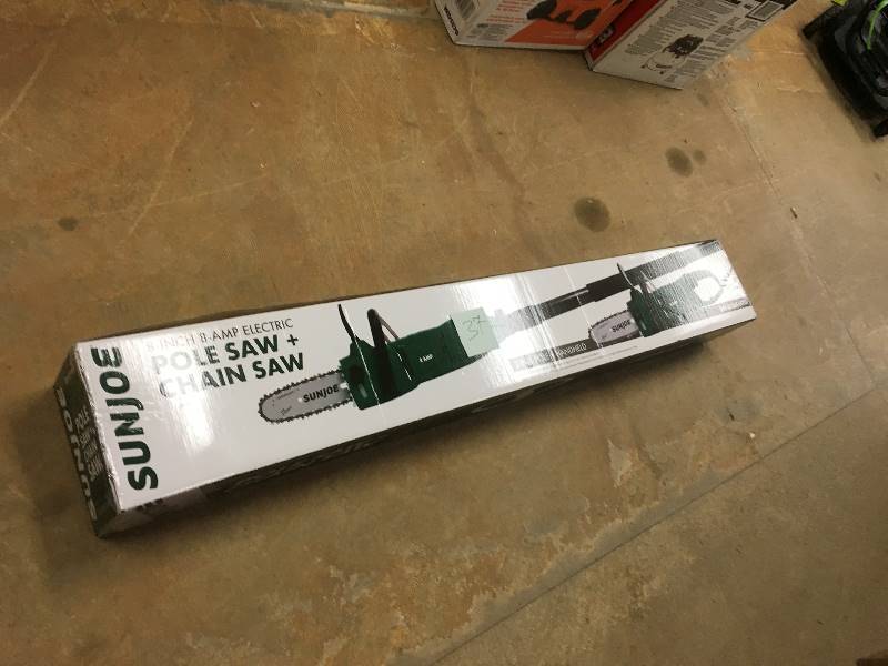 lot 37 image: Sun Joe Electric Pole Chainsaw with a 7.5 amp Motor new