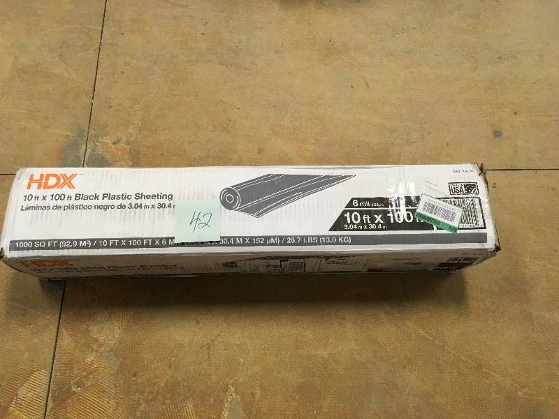 lot 42 image: HDX 10 ft. x 100 ft. Black Plastic Sheeting new