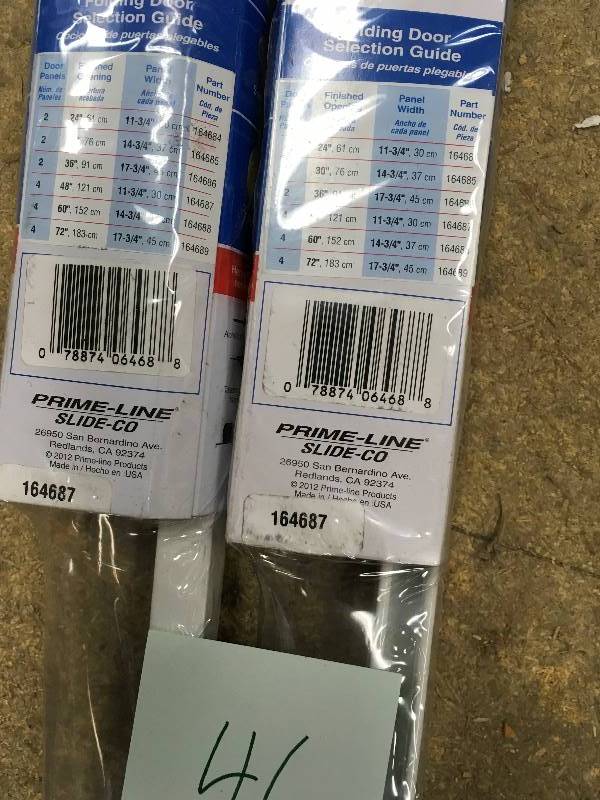 lot 46 image: Primeline Bi-Fold Closet Track Kit - Lot of 2 not used
