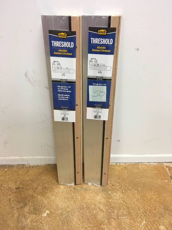 lot 50 image: Md Prouducts 36 in Aluminum Mill Adjustable Sill Threshhold - Lot of 2 new