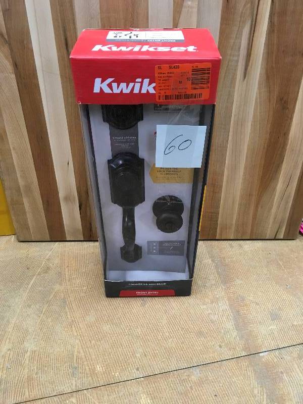 lot 60 image: Kwikset Signature Serise Montara Handleset Venetian Bronze  Entrance Handleset in good condition