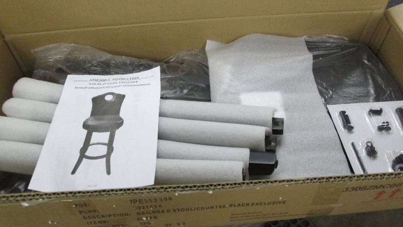 lot 4 image: Nailhead Swivel Stool open box Reta...