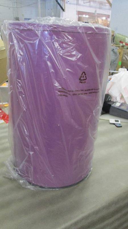 lot 12 image: Purple Trash Bin with Metal Liner -...