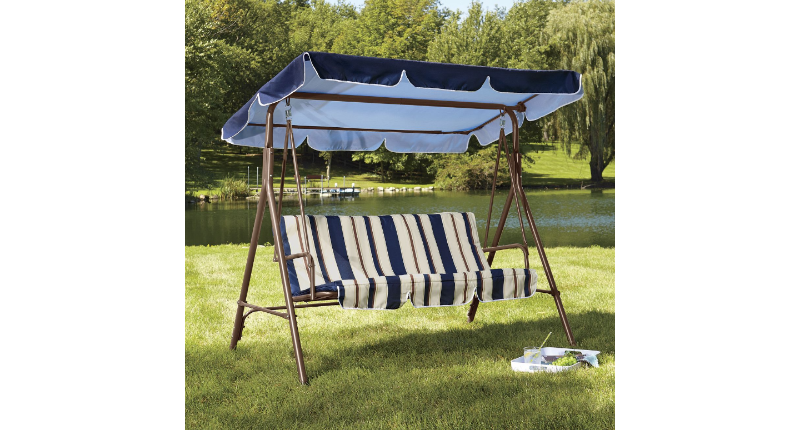 lot 74 image: Striped Lawn Swing open box Retail ...