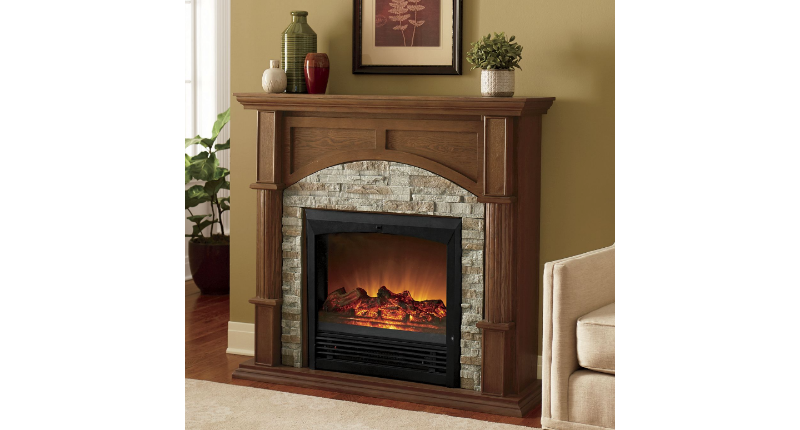 lot 96 image: Faux Brick Fireplace open box, unte...